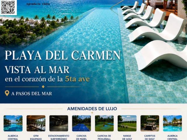 DEPARTAMENTO DE 2 RECAMARAS EN PLAYA DEL CARMEN ALBERCA INFINITY GYM EQUIPADO A PASOS DEL MAR