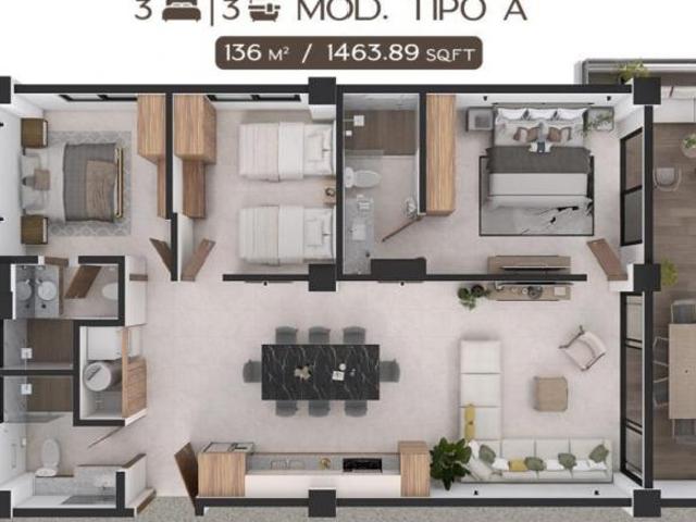 Departamento en Venta de 3 recamaras en Nuevo Vallarta inversion segura en Riviera Nayarit Palmarena