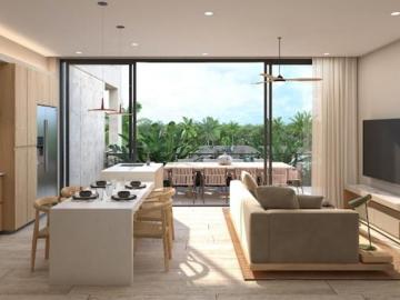 Departamento en venta de 1 habitación en Cancún con vista a Laguna Nichupté