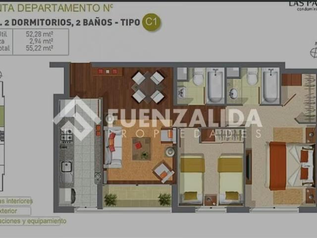 Departamento en venta de 2 dorm. En Macul | 2 dormitorios por 2600.00 en Macul