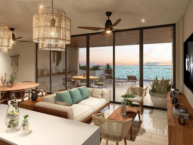 Departamento en venta de dos habitaciones en la playa de Chuburna Puerto