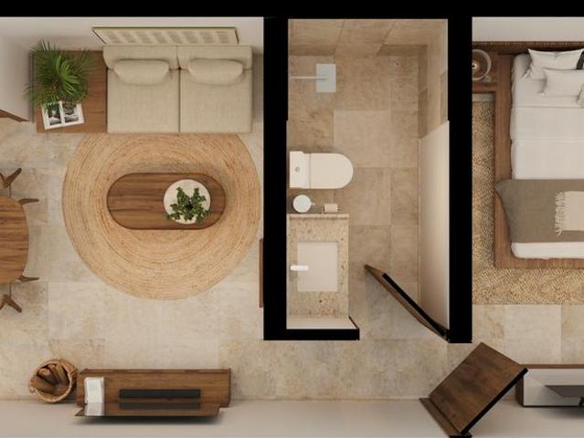 Departamento en venta en Conkal de 2 recamaras y rooftop, desarrollo de lujo