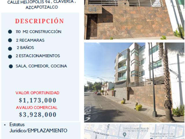 Departamento en venta en Claveria, Azcapotzalco, Ciudad de México