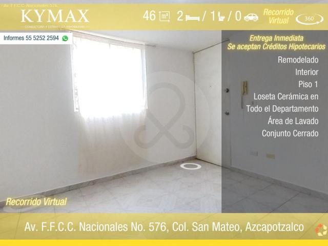 Departamento en Venta en Azcapotzalco: 2 Rec?maras, 1 Ba?o, Zona C?ntrica