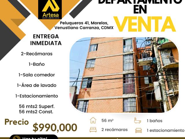 Departamento en venta en Morelos, Cuauhtémoc, Ciudad de México