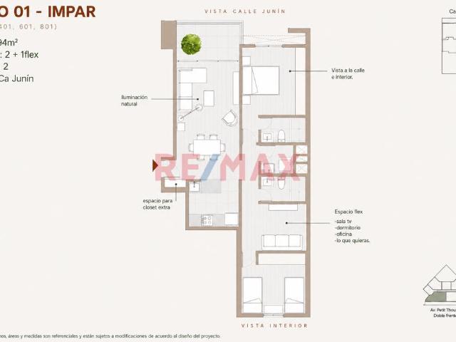 Departamento en venta en Miraflores a S/841,800