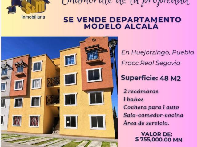 Departamento en venta en Real Segovia, Huejotzingo, Puebla