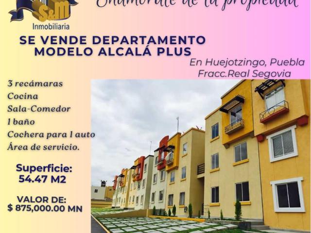 Departamento en venta en Real Segovia, Huejotzingo, Puebla