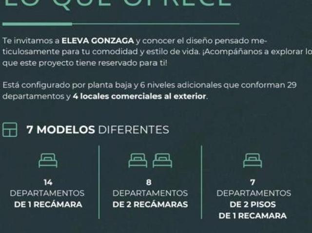 Departamento en Preventa Eleva Gonzaga, cerca del Parque Metropolitano