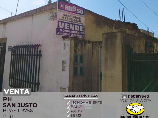 Departamento en venta San Justo 1 ambientes
