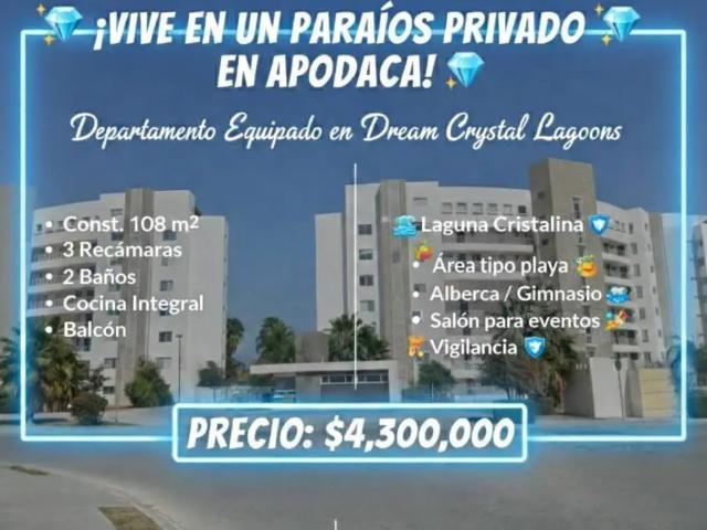 DEPARTAMENTO MODERNO EN CRYSTAL LAGOON