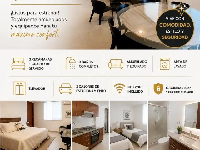 Departamento Nuevo amueblado y equipado en Renta en Zona Norte de León Lomas del Campestre
