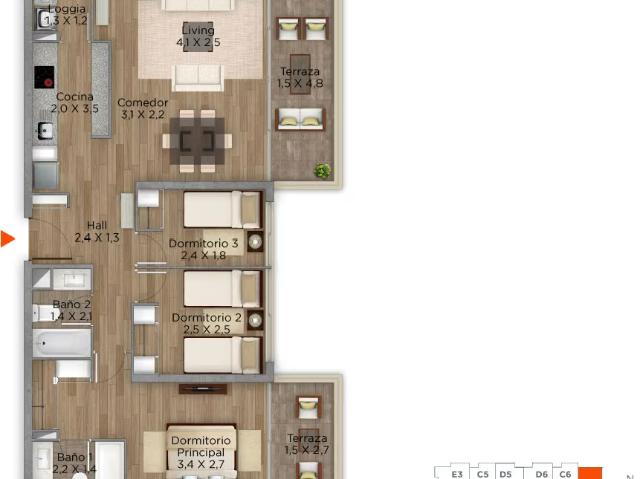 Departamento remodelado 3D 2B 1 bodega 3 estacionamiento 4 aires acondicionados | 3 dormitorios por 220000. 00 en La Florida