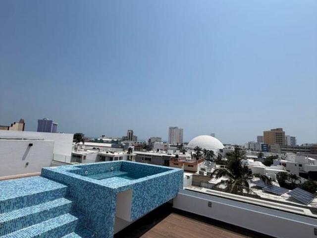 Departamento VENTA con 3 recamaras, Jacuzzi y Rooftop, sala y recamara con balcón