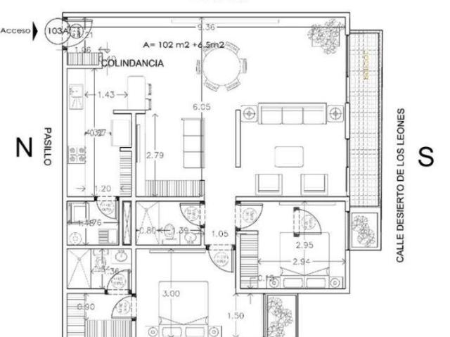Departamento Venta Tetelpan 108 m2 Piso 1