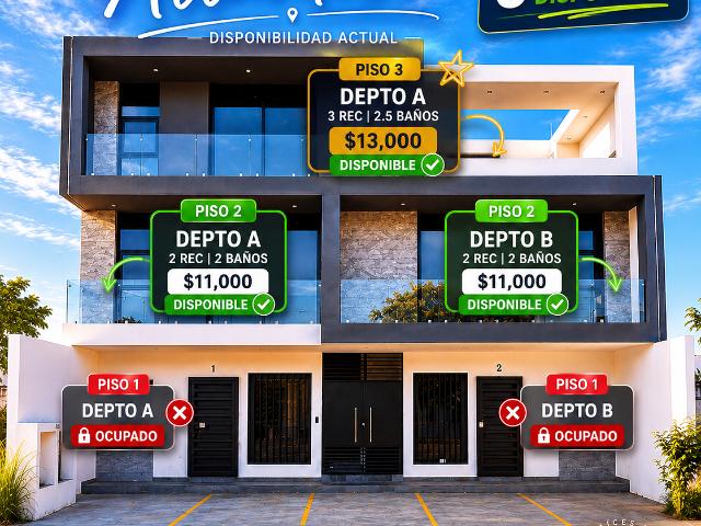⭐ DEPARTAMENTOS NUEVOS DE 2 Y 3 RECAMARAS EN AVENIDA ATLANTICO