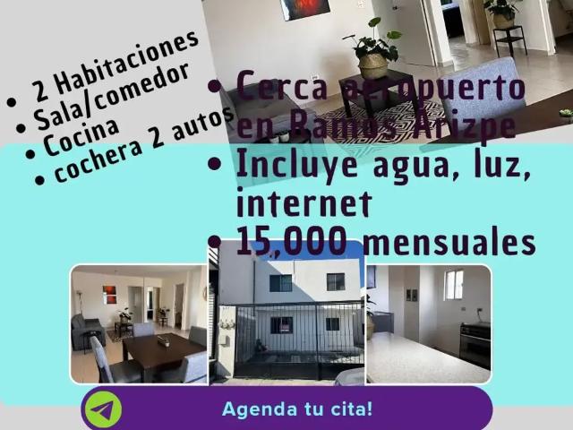 Departamentos amueblados Cerca de Aeropuerto R. Arizpe