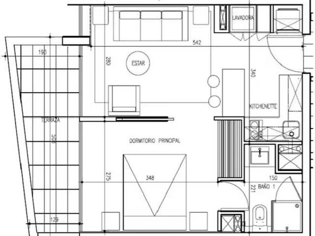 Departamentos en arriendo en Providencia | 1D luminoso con terraza/Excelente vista/Est y Bd 1822 dormitorios por CLP 650000.00