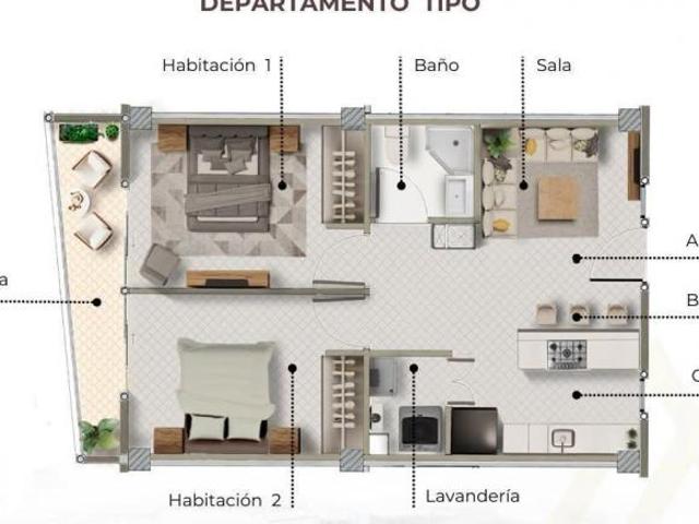 Departamentos en venta en zona de alta plusvalía zona el Reliz, Complejo Departamental denominado M