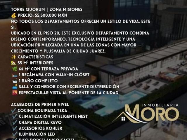 DEPRTAMENTO EN VENTA EN CD JUAREZ TORRE QUORUM