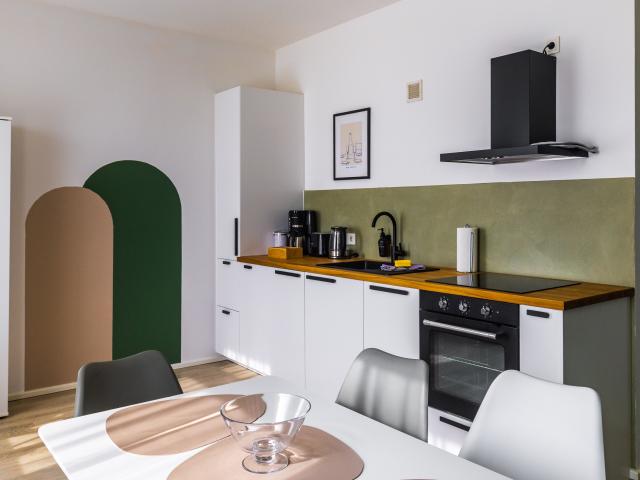75 Design ElbOase 2 Separate sleeping spaces Central washing machine Train station within walking distance