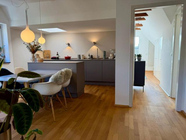 Design maisonette in Düsseldorf Oberkassel – home office with Rhine view, Dusseldorf Amsterdam Apartments for Rent