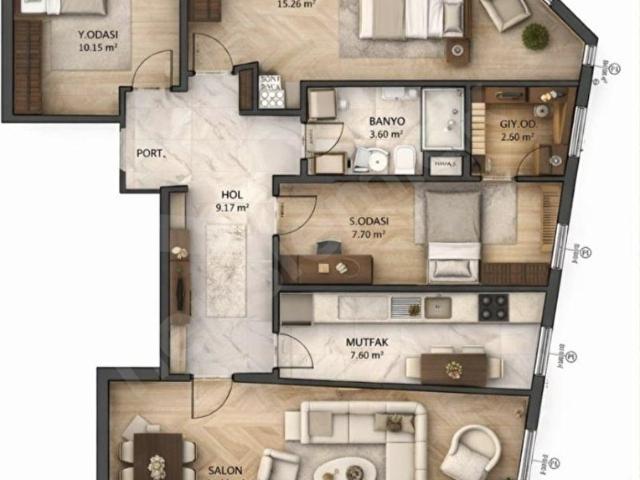 DİALOG ELİBOL,ÇİFT CEPHE 3+1 SATILIK DAİRE