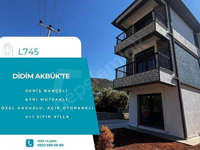 DİDİM AKBÜKTE DENİZ MANZARALI, ÖZEL HAVUZLU, SIFIR 4+1 VİLLA