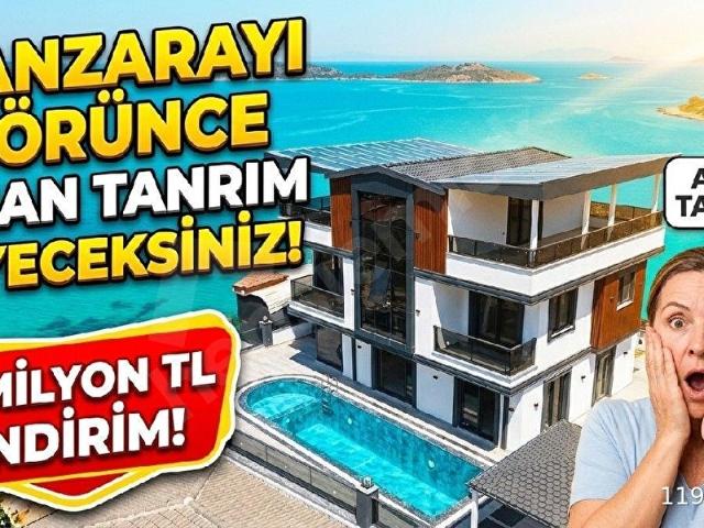 DİDİM AKBÜKTE PANORAMİK DENİZ MANZARALI, ÖZEL HAVUZLU 4+1 LÜKS VİLLA