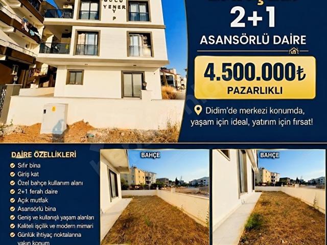 DİDİM BAHÇELİ SIFIR UYGUN FİYATLI SATILLIK 2+1
