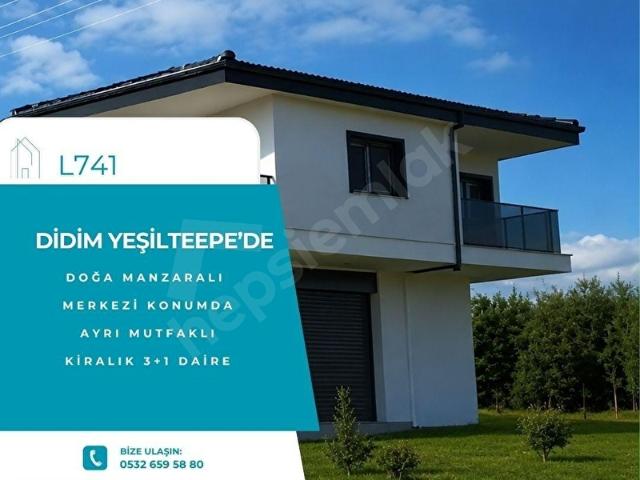 DİDİM YEŞİLTEPEDE DOĞAYLA İÇ İÇE, FERAH VE MODERN KİRALIK 3+1 KÖŞE DAİRE