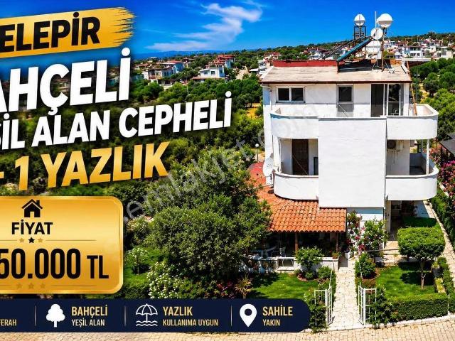 Didim Akbük'te Bahçeli Yeşil Alan Cepheli 4 + 1 Yazlık