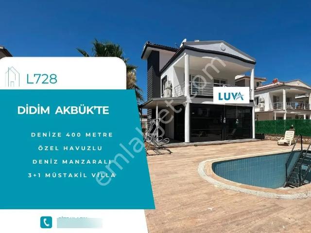 Didim Akbük'te Satılık 3+1 Tam Müstakil Özel Havuzlu Deniz Manzaralı Villa