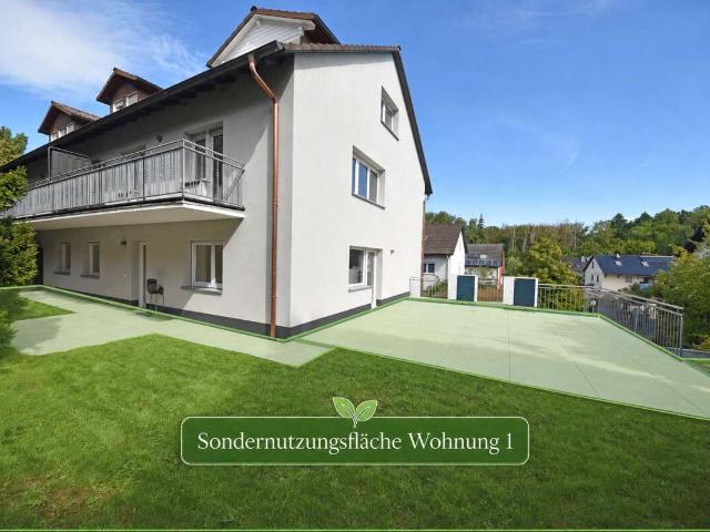 DIETZ: 4 Zimmer Terrassen Garten Wohnung im 7 FH m. Garage und 2 Terrassen nähe Godelsberg Waldrand!