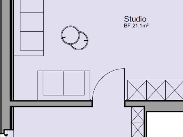 Die 1.5 Zimmer Wohnung im EG mit dem sehr praktischen Grundriss