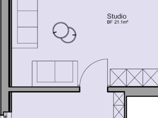 Die 1.5 Zimmer Wohnung im EG mit dem sehr praktischen Grundriss