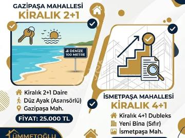 Dikili Ümmetoğlu'ndan 2+1 Kiralık Daire Düz'ayak Denize 200 Metre