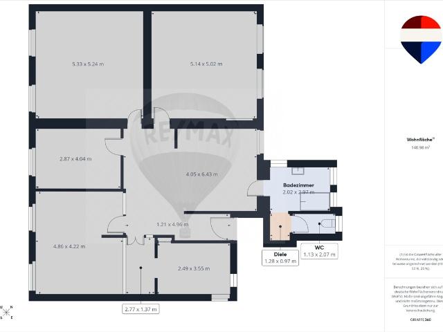 Dillingen Saar: Charmante Altbauwohnung mit 141 m², 5 Zimmern, offener Küche und hohen Decken