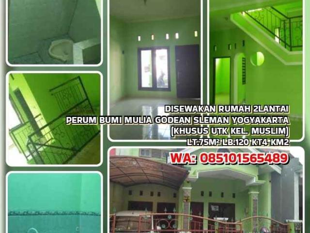Disewakan Rumah 2 lantai di Perum Bumi Mulia Godean Sleman Yogyakarta