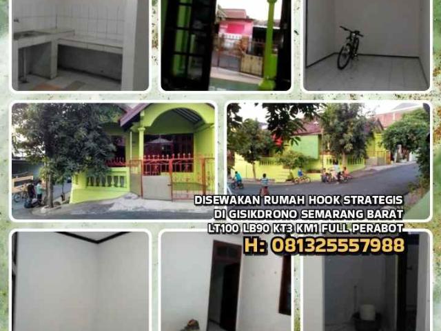 Disewakan Rumah Hook Strategis di Gisikdrono Semarang. Lt100 Lb90