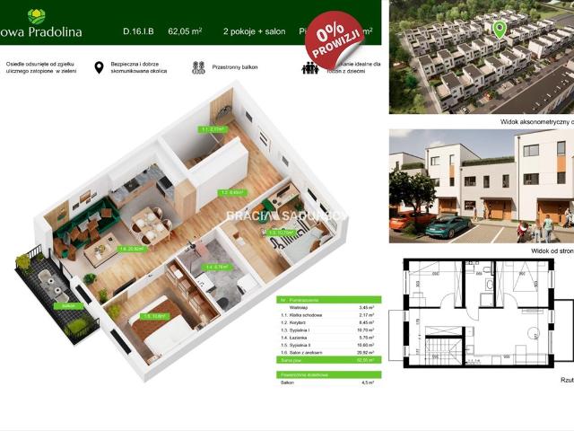 Do sprzedania nowoczesne 3 pokojowe mieszkanie 62 m² z balkonem w Tarnowie