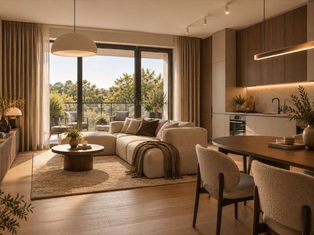 Do sprzedania nowoczesne 55 m² mieszkanie z balkonem i zielenią