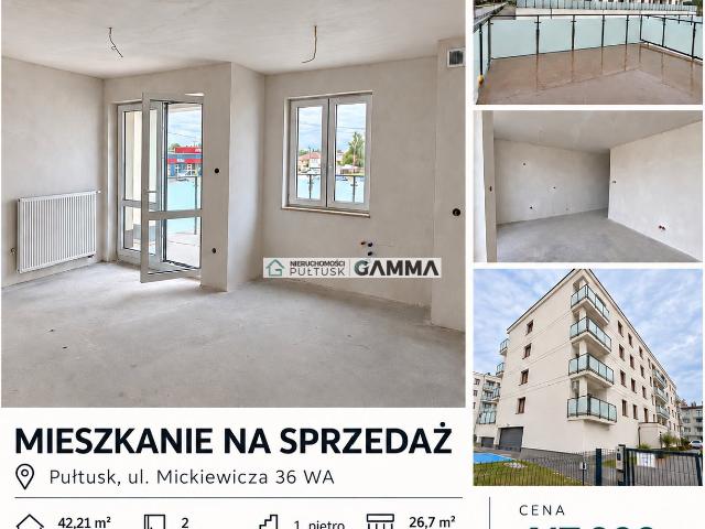 Do sprzedania nowoczesne mieszkanie 42 m² z tarasem 27 m² w Pułtusku