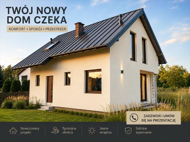 Funkcjonalny dom 100 m² z tarasem i 2 łazienkami