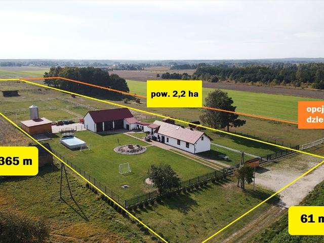 Do sprzedania gospodarstwo 2,21 ha z stajnią, dwoma maneżami i domem