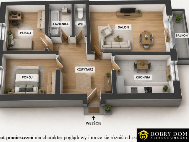 Do sprzedania przestronne 3 pokojowe mieszkanie 62,9 m² w Suwałkach