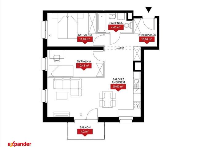 Do sprzedania przestronne 3 pokojowe mieszkanie 66,49 m² z balkonem
