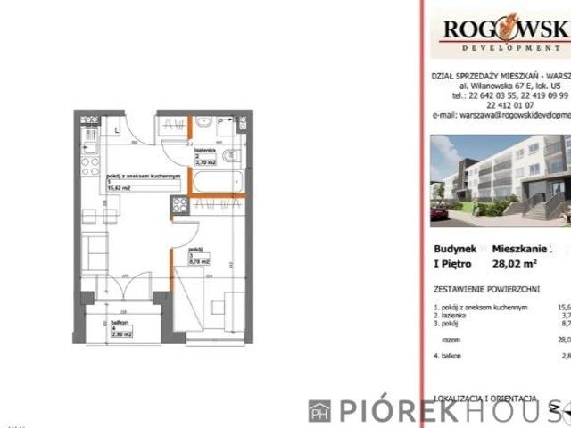 Do sprzedania 2 pokojowe mieszkanie 28 m² z balkonem w Warszawie