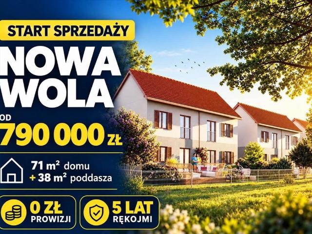 Dom 109 m² z ogródkiem i poddaszem w Nowej Woli