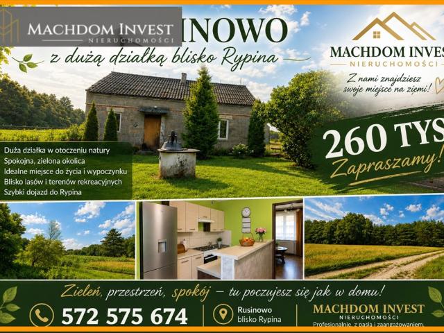 Dom 100 m² z dużą działką 2800 m² w Rusinowie